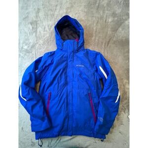 Columbia Ski Jacket Womens Medium Blue Omni-Heat Interchange Hooded